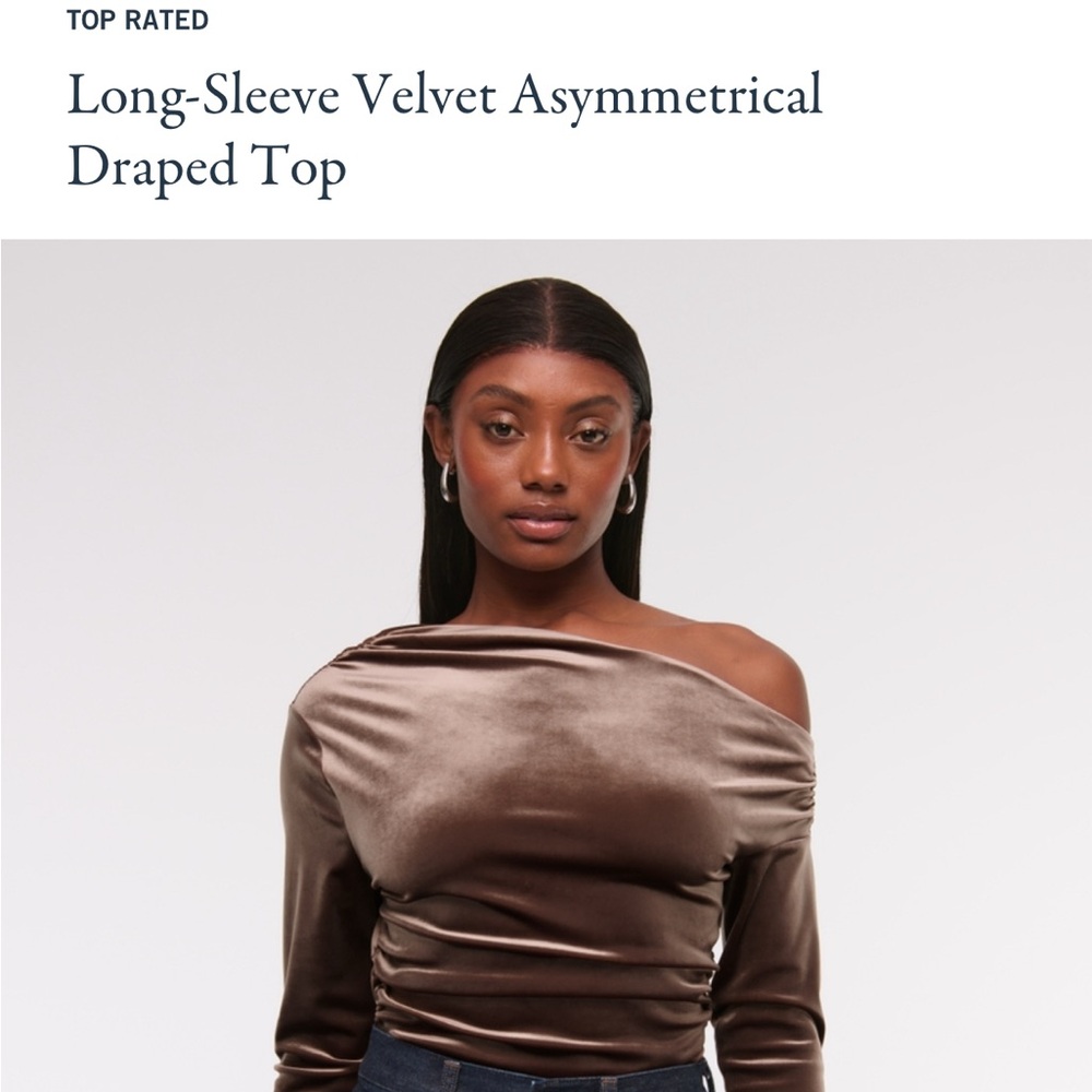 NWT Abercrombie Brown Velvet Long Sleeve Top